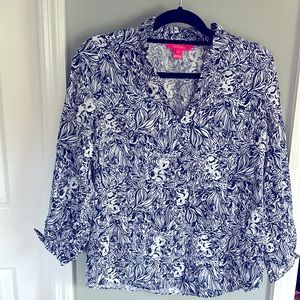 Lilly Pulitzer Koala Long Sleep Blouse- Size Small